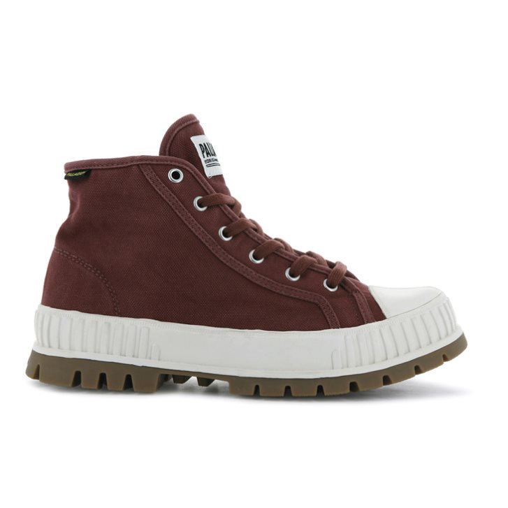 Baskets Palladium Pallashock Mid OG High Tops Femme Bordeaux | FR AKU691C